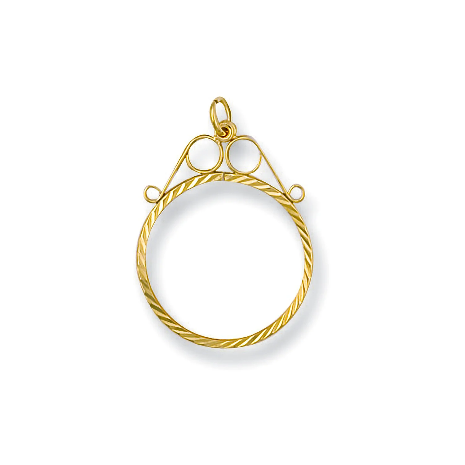 Yellow Gold 1/10 D/C Scroll Top Sovereign Pendant - 9ct Gold