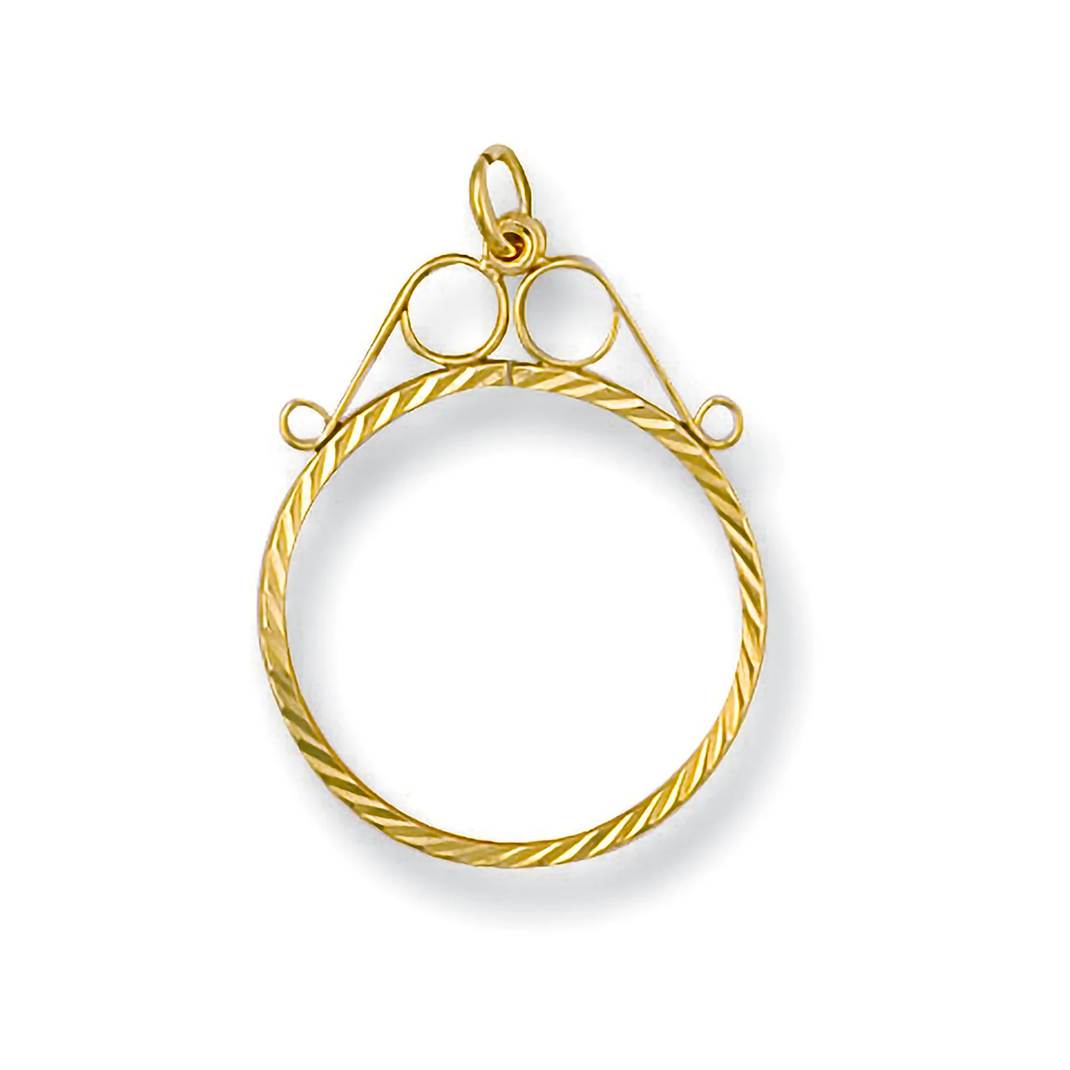 Yellow Gold 1/2 D/C Scroll Top Sovereign Pendant - 9ct Gold