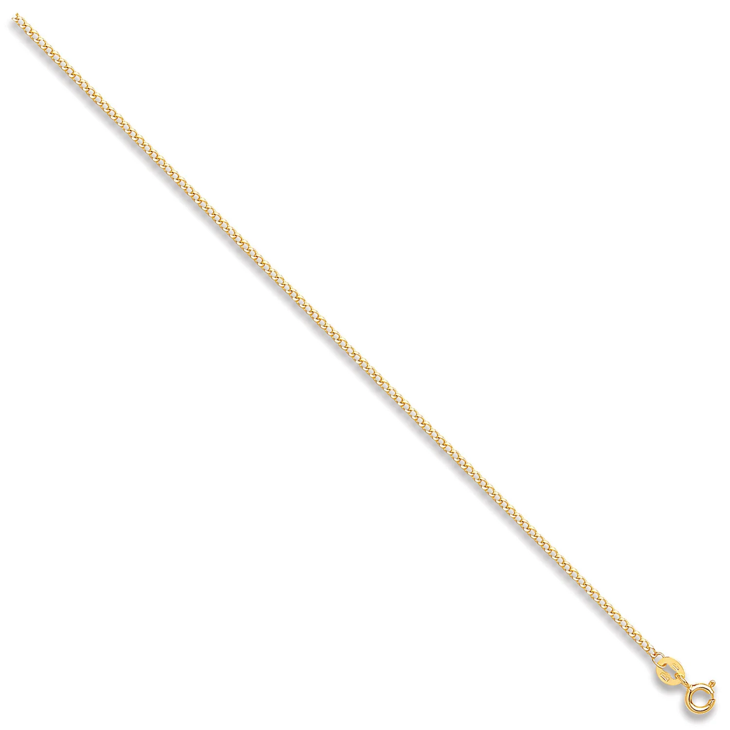 Yellow Gold 1.5mm Classic Hollow Curb Chain - 9ct Gold - Image 2