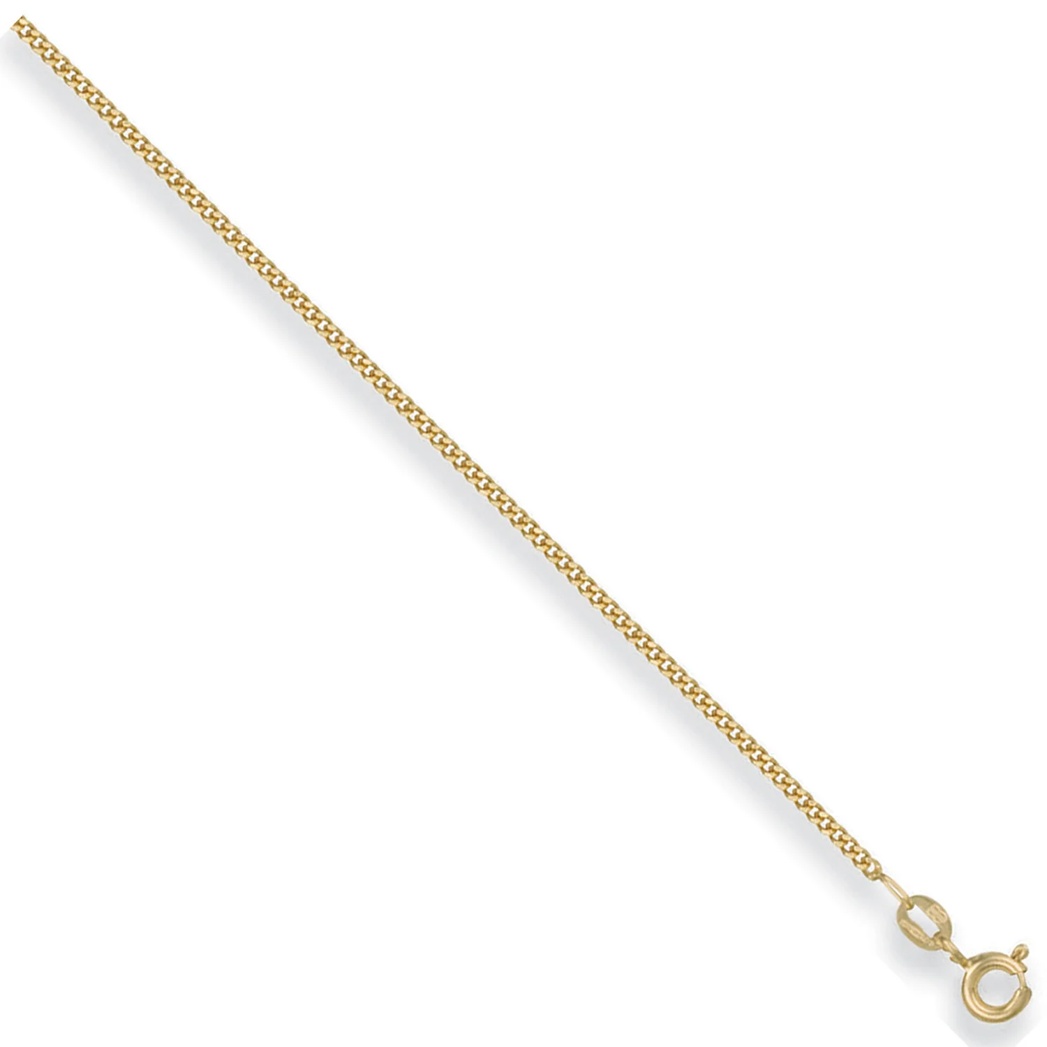 Yellow Gold 1.5mm Traditional Classic Curb Chain - 9ct Gold - Image 2