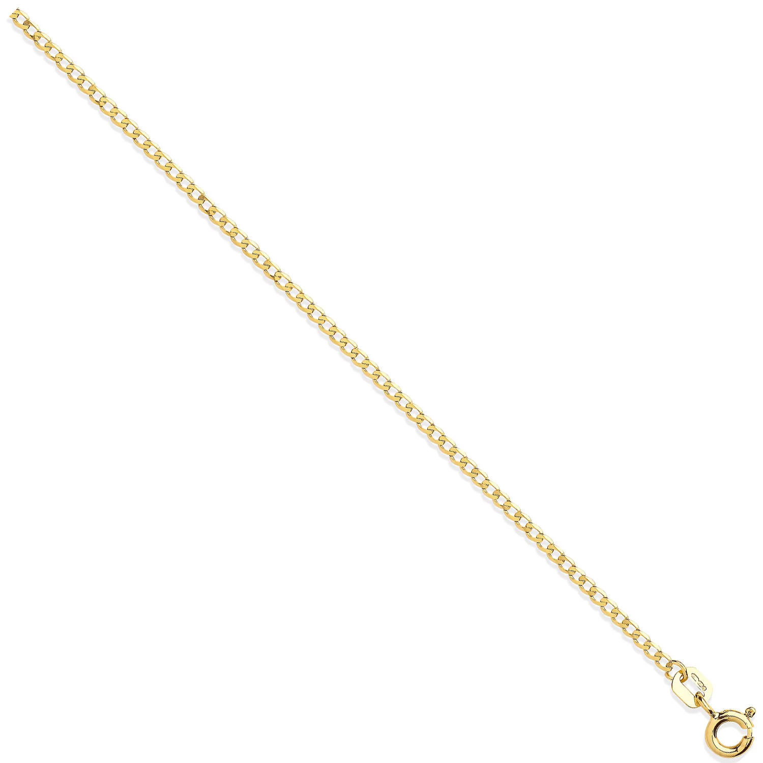 Yellow Gold 1.6mm Economy Curb Chain - 9ct Gold - Image 2