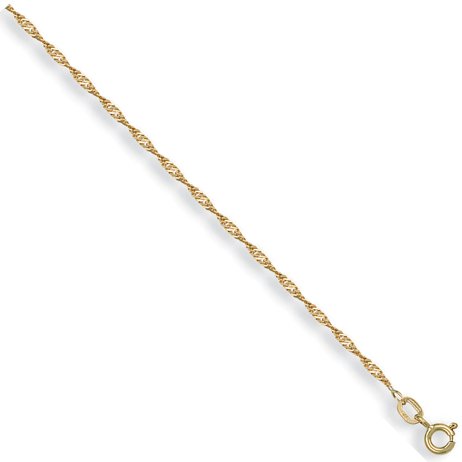 Yellow Gold 1.6mm Singapore Chain - 9ct Gold - Image 2