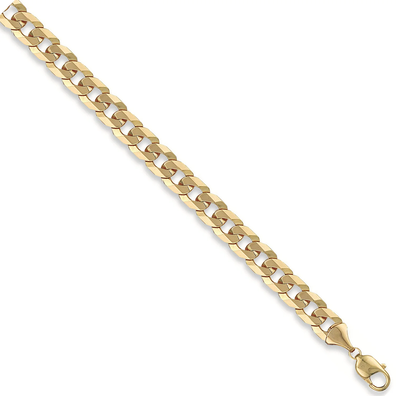 Yellow Gold 10mm Flat Curb Chain - 9ct Gold - Image 2
