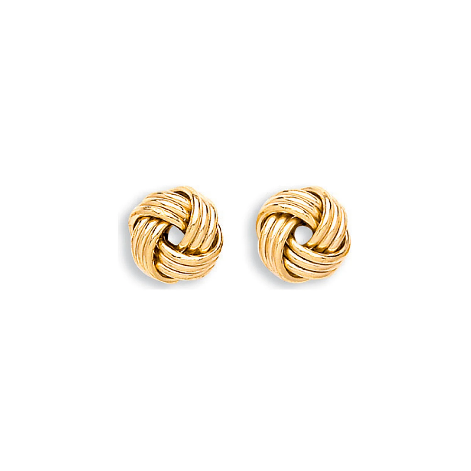Yellow Gold 10mm Knot Stud Earrings - 9ct Gold - Image 2