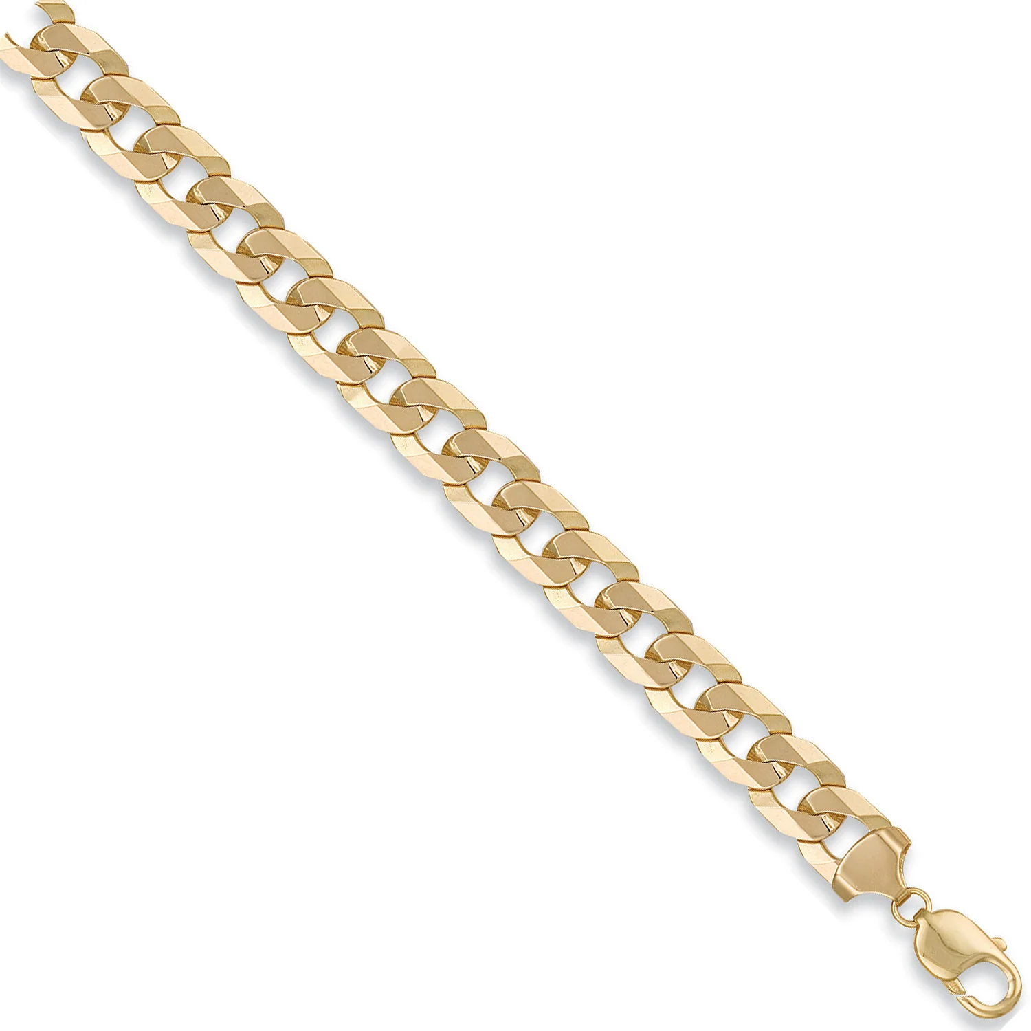 Yellow Gold 12.0mm Flat Curb Bracelet/Chain - 9ct Gold - Image 2