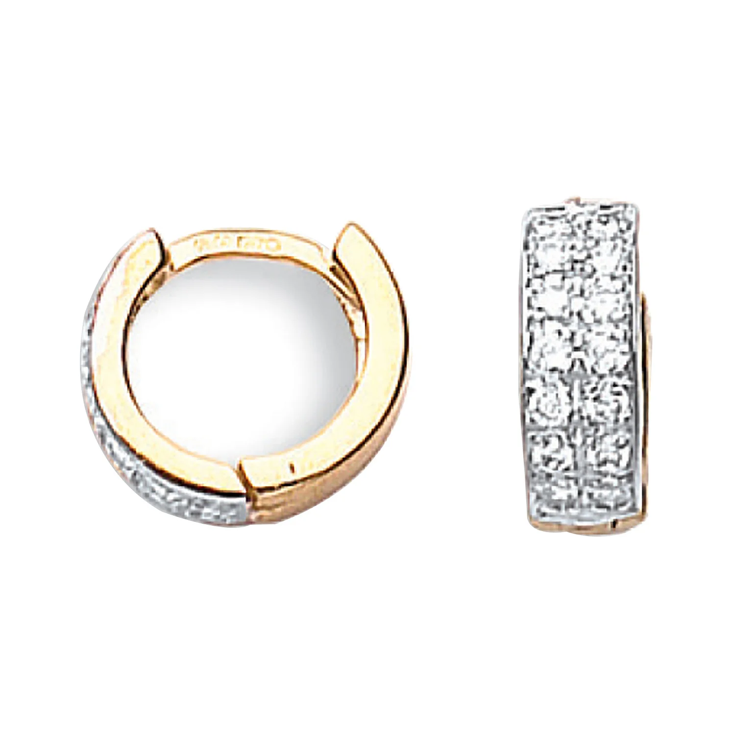 Yellow Gold 12mm Cubic Zirconia Huggies - 9ct Gold - Image 2