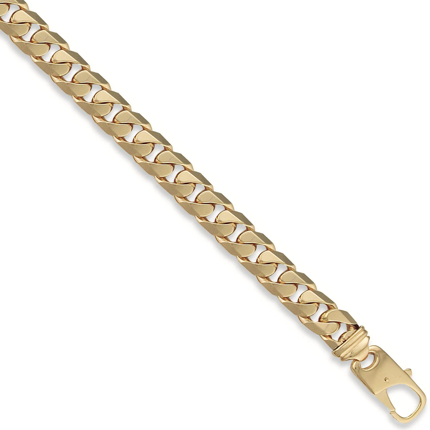 Yellow Gold 12mm Tight Link Curb Bracelets - 9ct Gold - Image 2