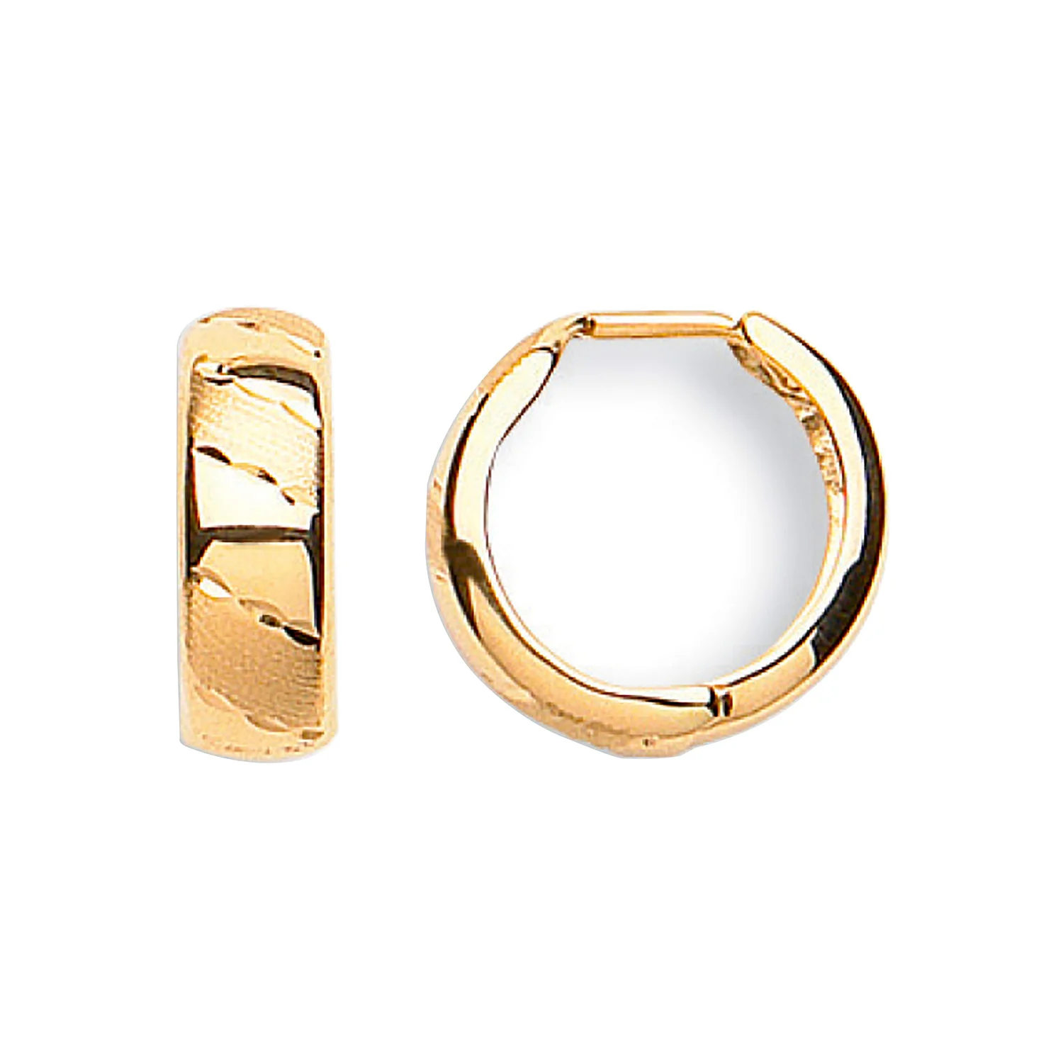 Yellow Gold 16mm D/C Huggies - 9ct Gold - Image 2
