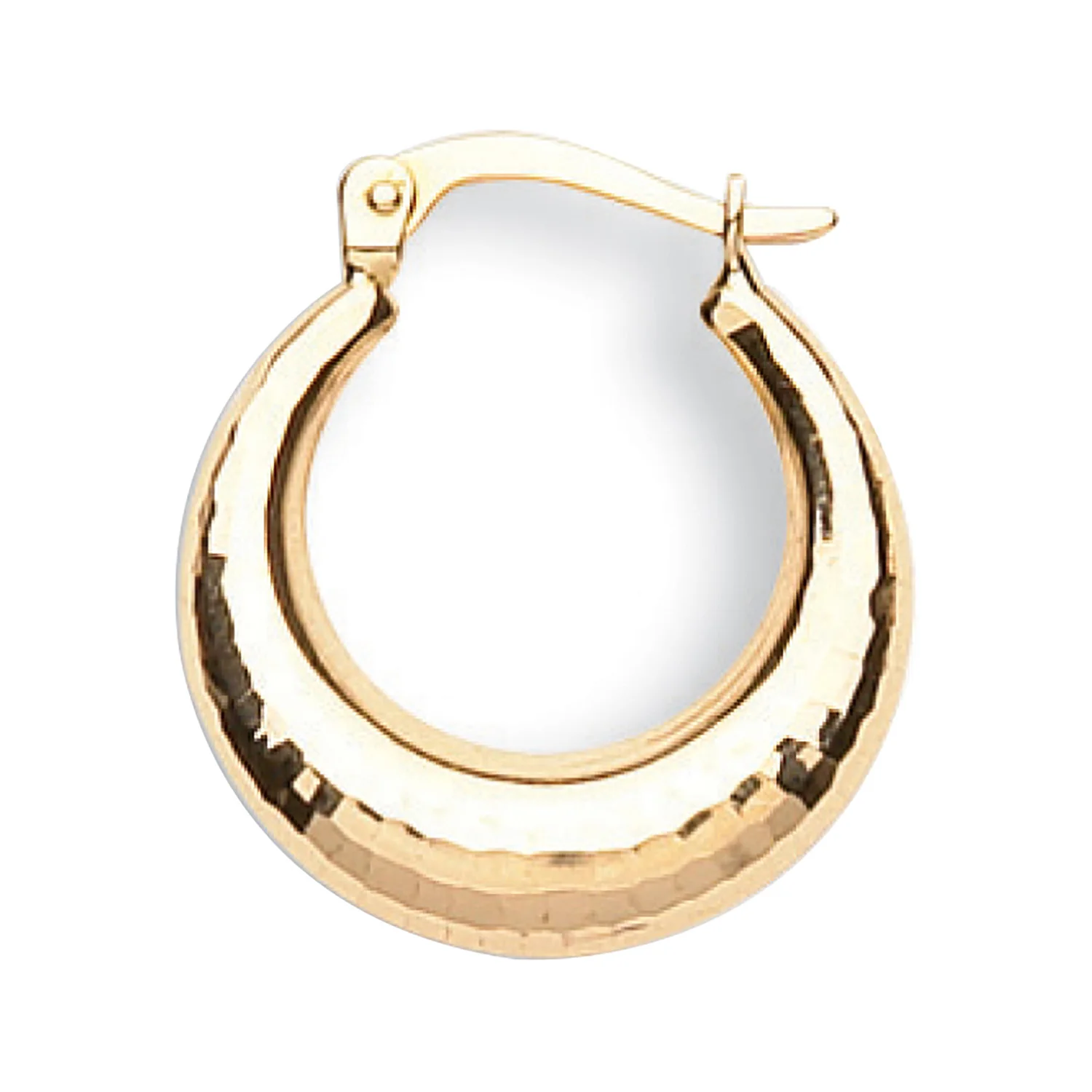 Yellow Gold 19mm D/C Hoop Earrings - 9ct Gold - Image 2