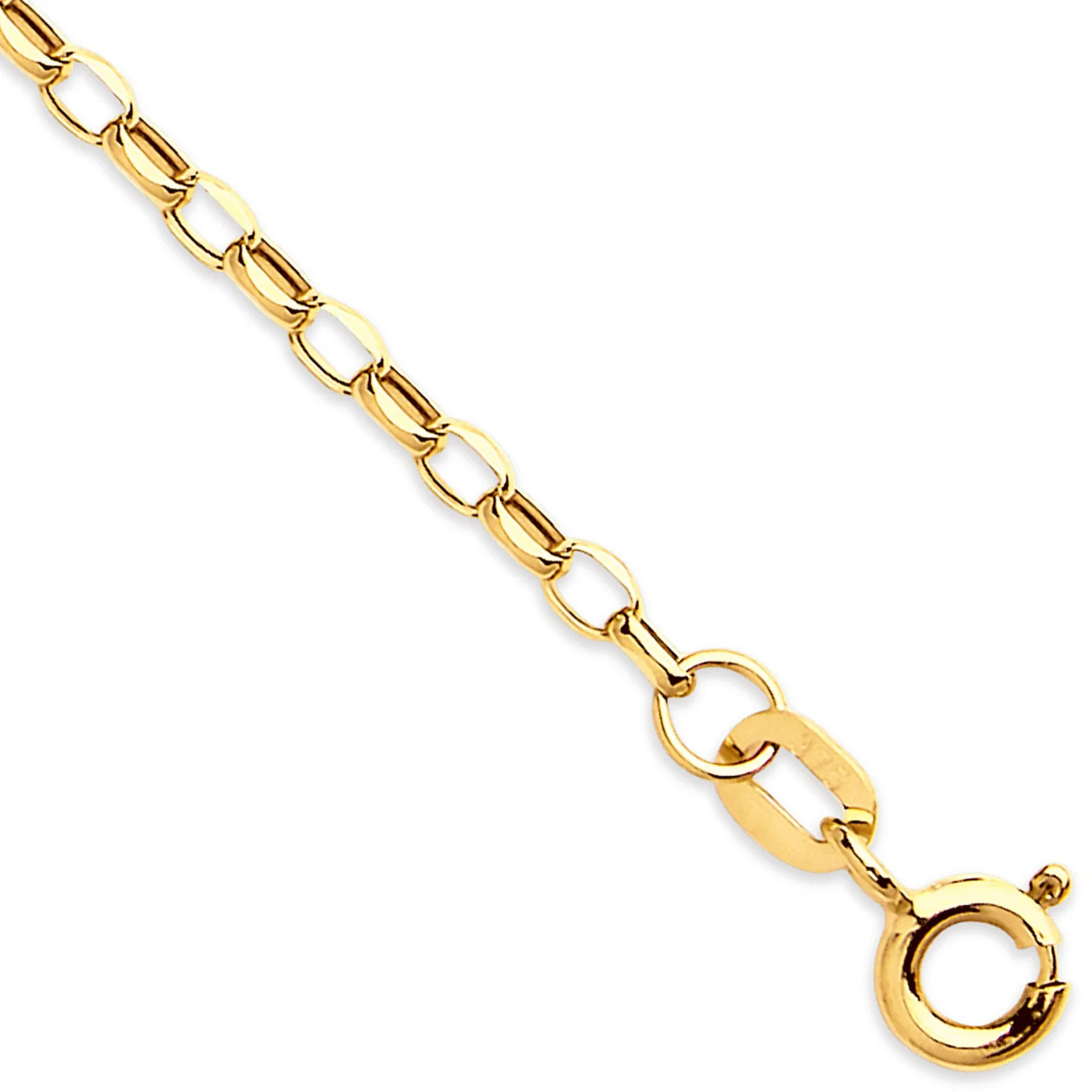 Yellow Gold 2.2mm Hollow Diamond Cut Belcher Chain - 9ct Gold - Image 2