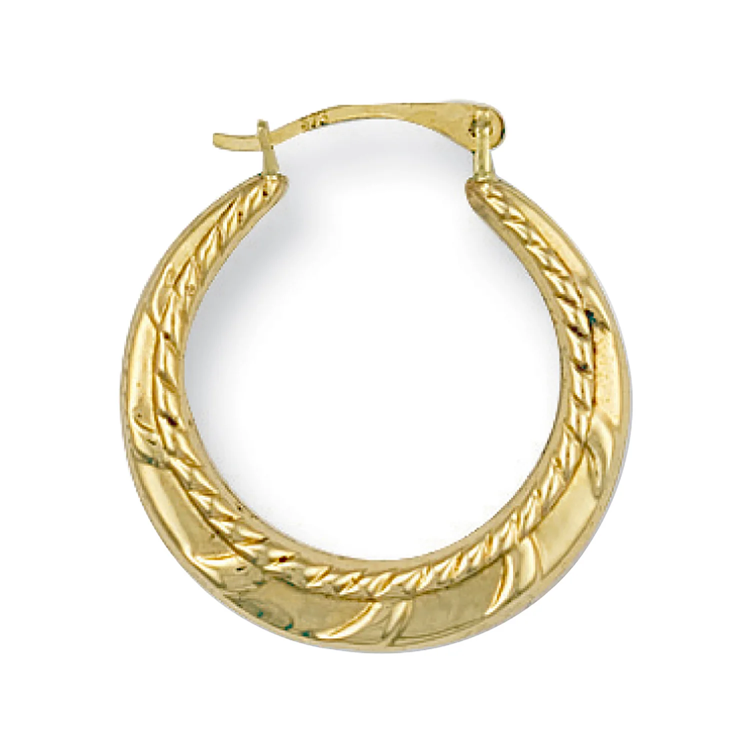 Yellow Gold 21mm Fancy Creoles - 9ct Gold - Image 2