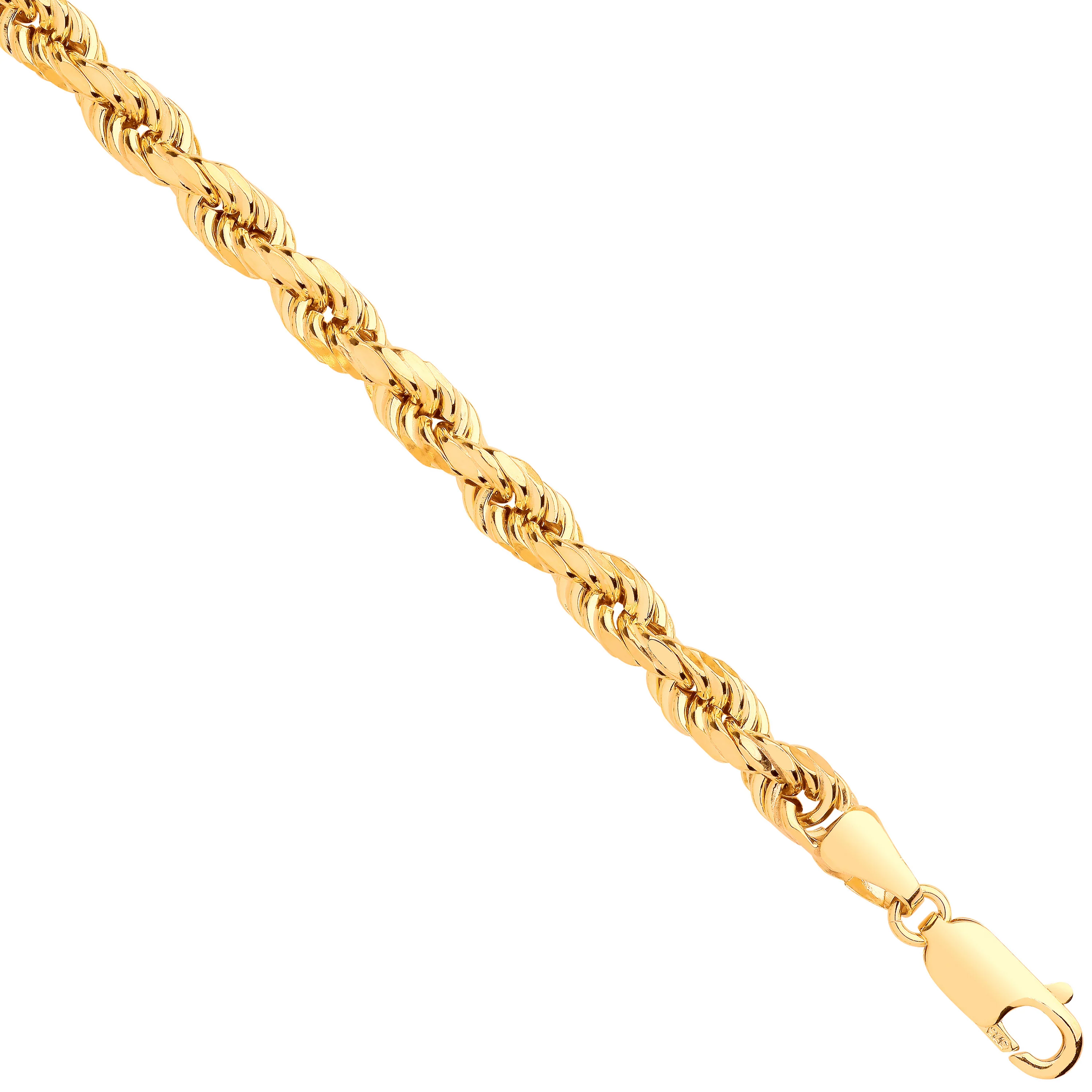 Yellow Gold 4.5mm Semi Solid D/C Rope Chain - 9ct Gold - Image 2
