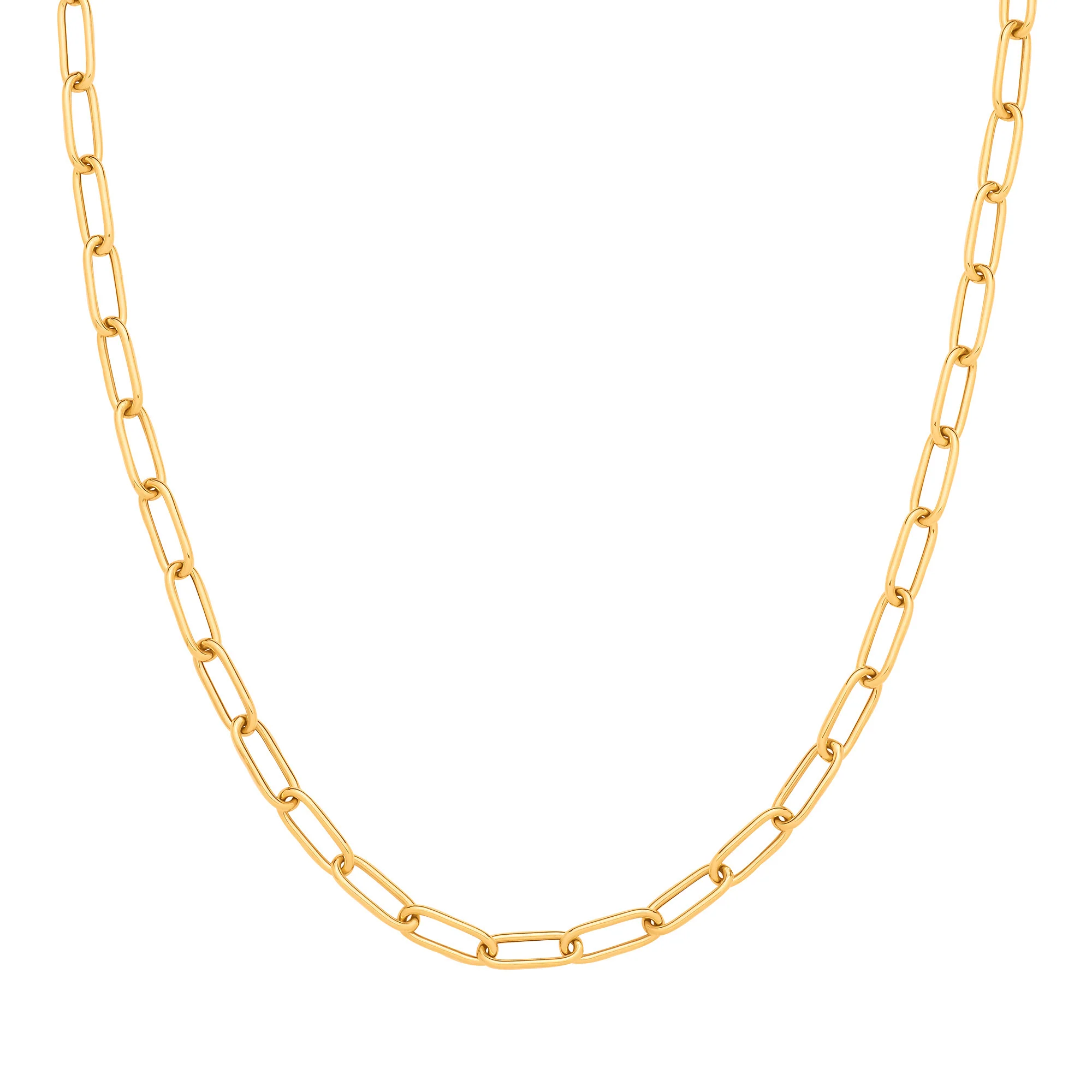 Yellow Gold Big Paper Clip Hollow Necklace/Bracelet - 9ct Gold - Image 2