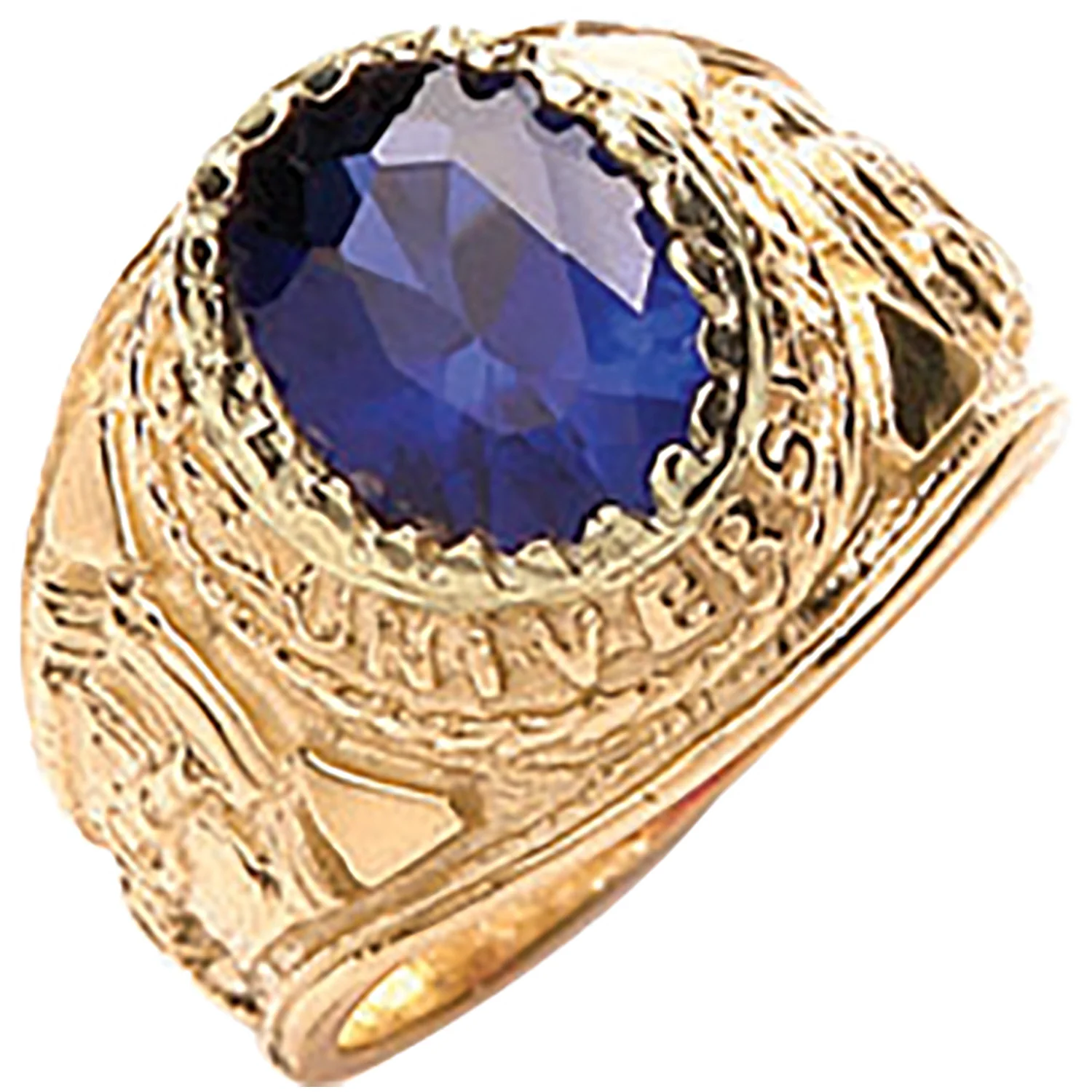 Yellow Gold Blue Cubic Zirconia Baby Collage Ring - 9ct Gold - Image 2
