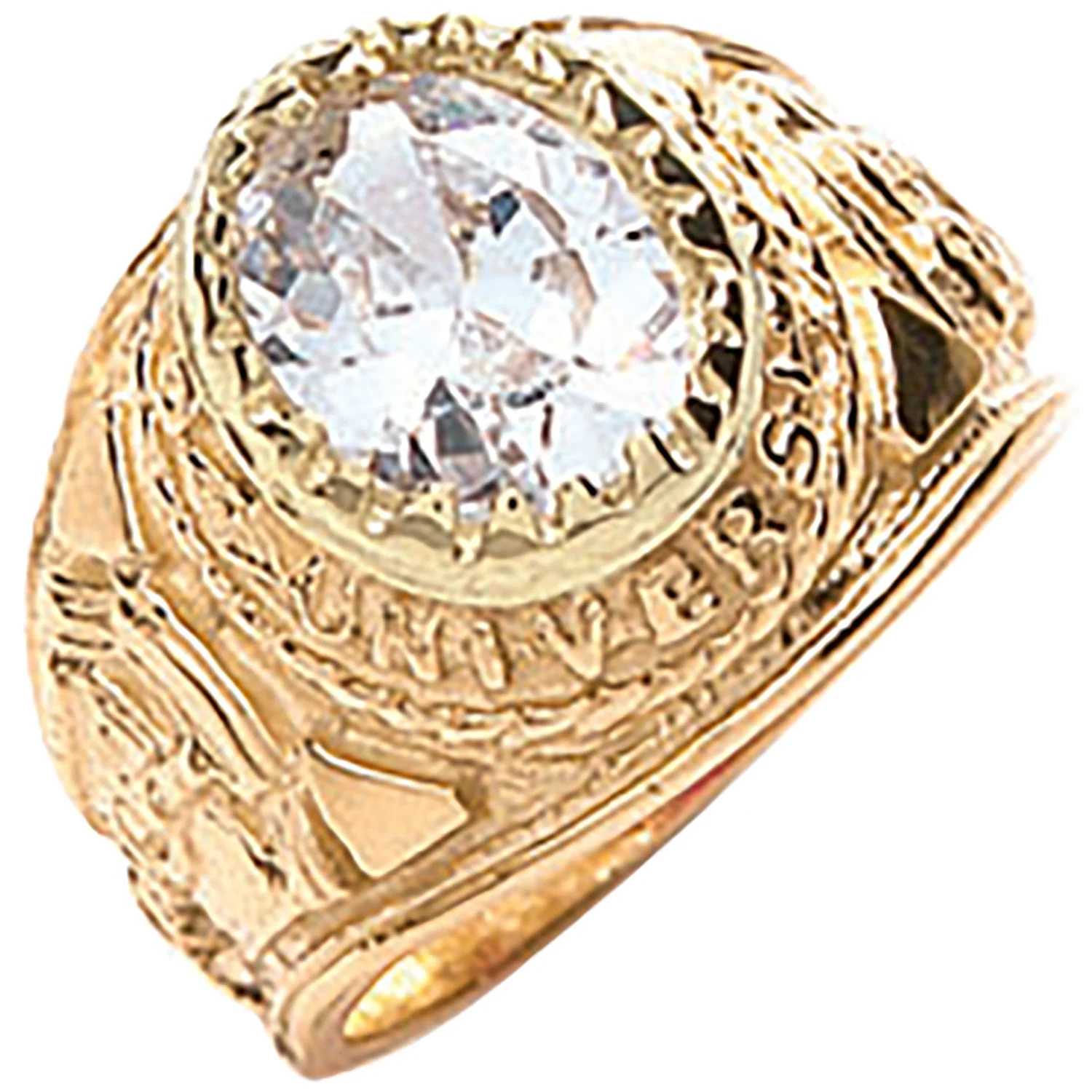 Yellow Gold Clear Cubic Zirconia Baby Collage Ring - 9ct Gold - Image 2