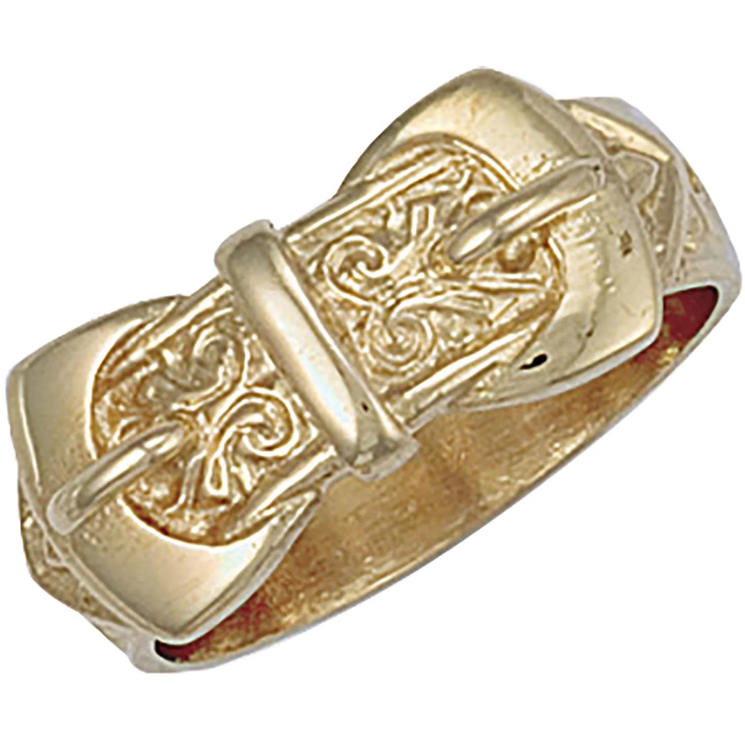Yellow Gold Double Buckle Ring - 9ct Gold - Image 2