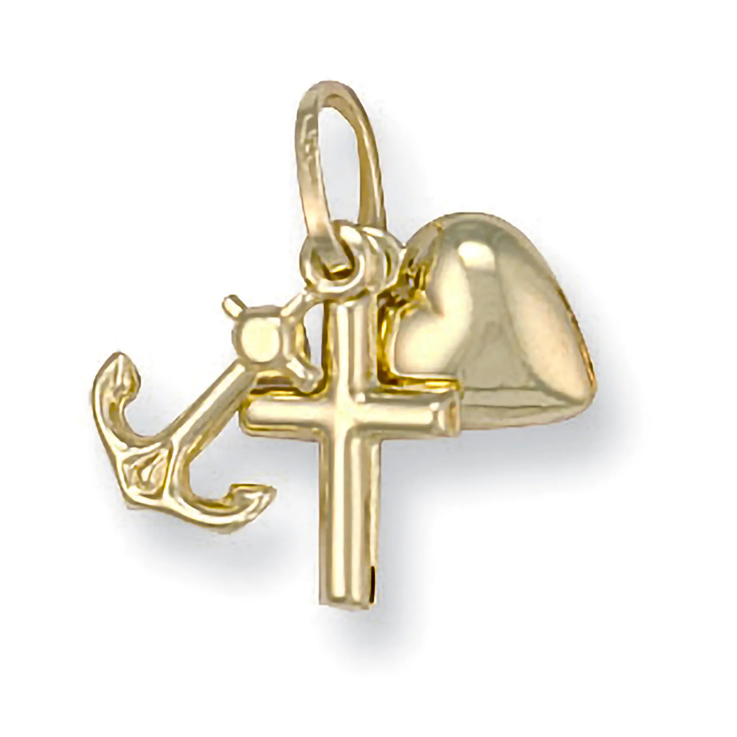 Yellow Gold Faith Hope & Charity Pendant - 9ct Gold - Image 2