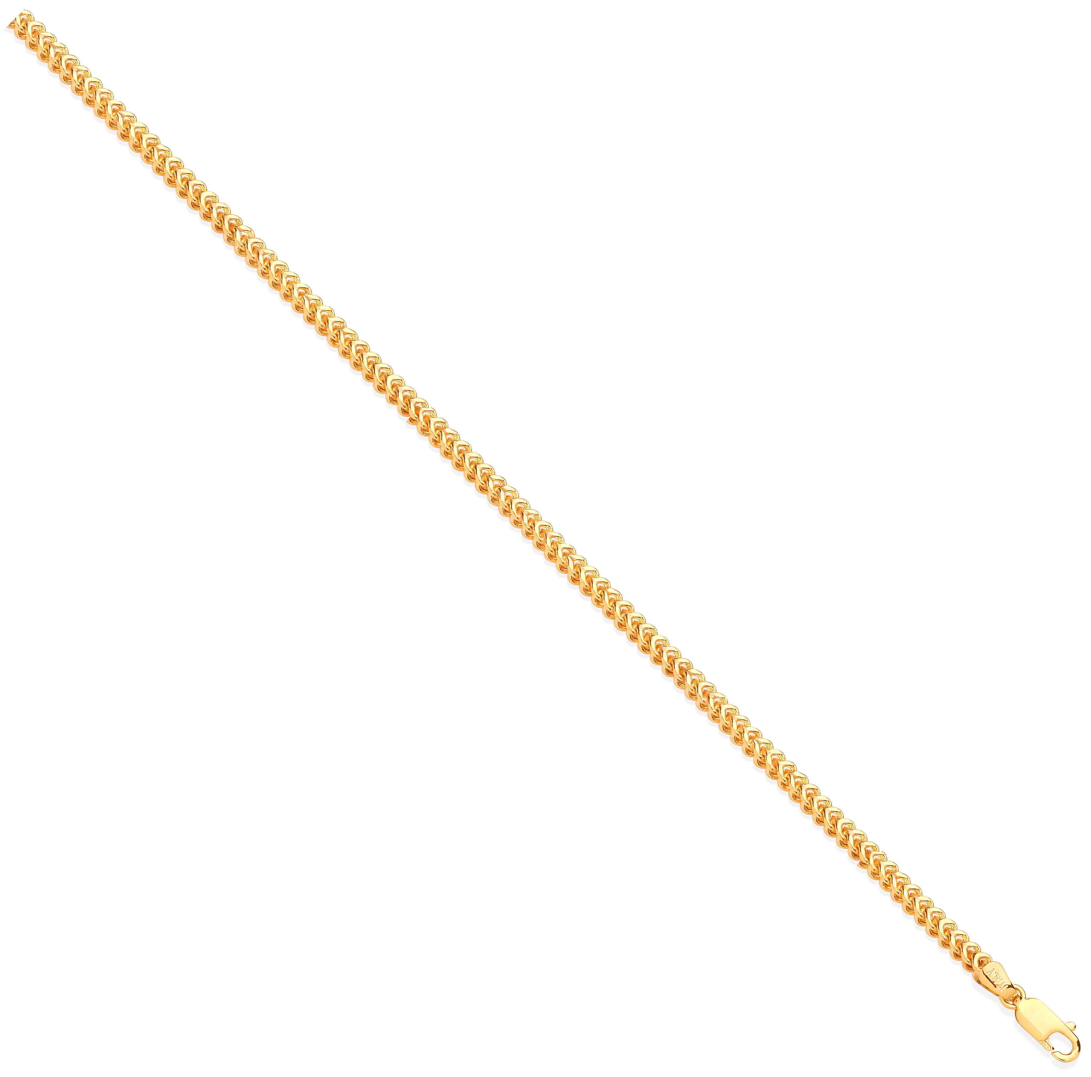 Yellow Gold Franco 4mm Hollow Chain - 9ct Gold - Image 2