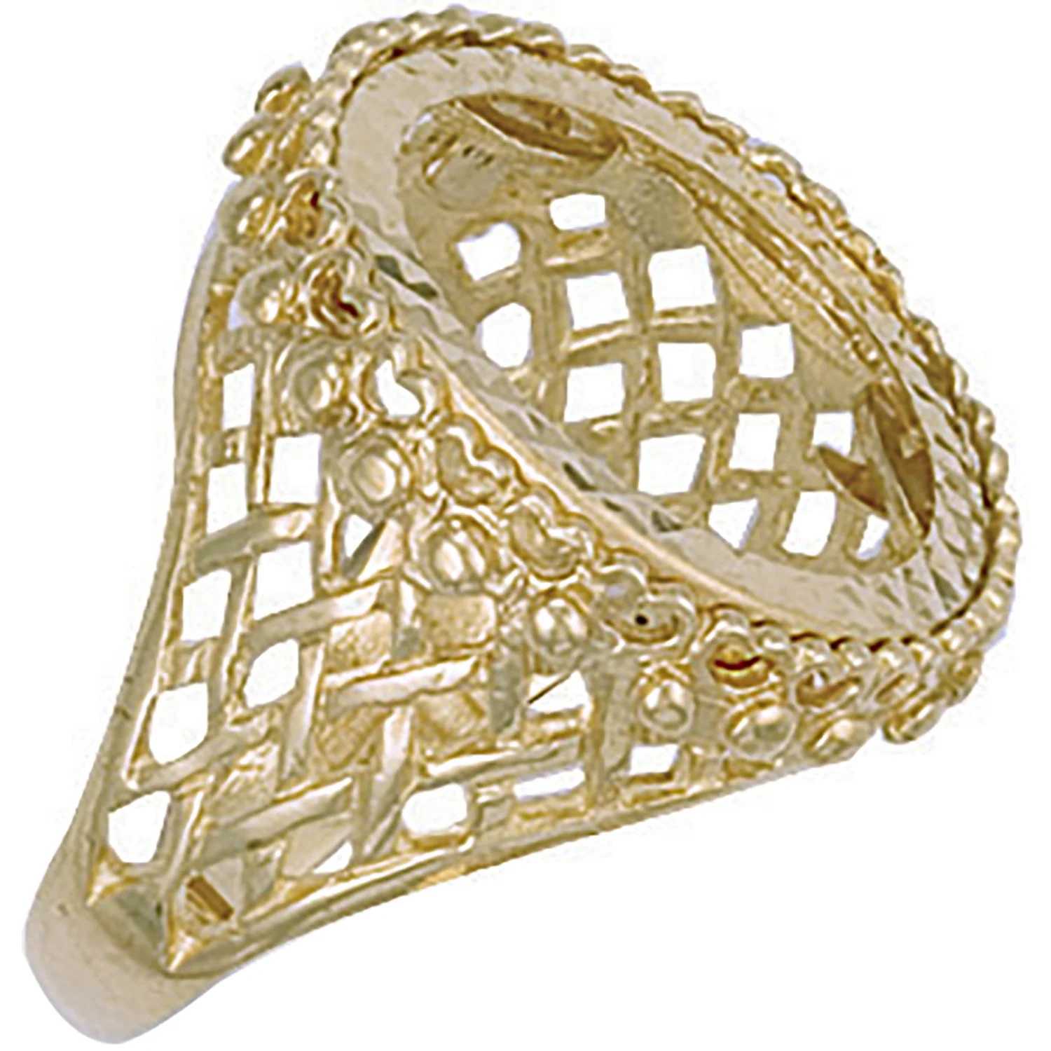Yellow Gold (Full) Basket Side Sovereign Ring - 9ct Gold - Image 2
