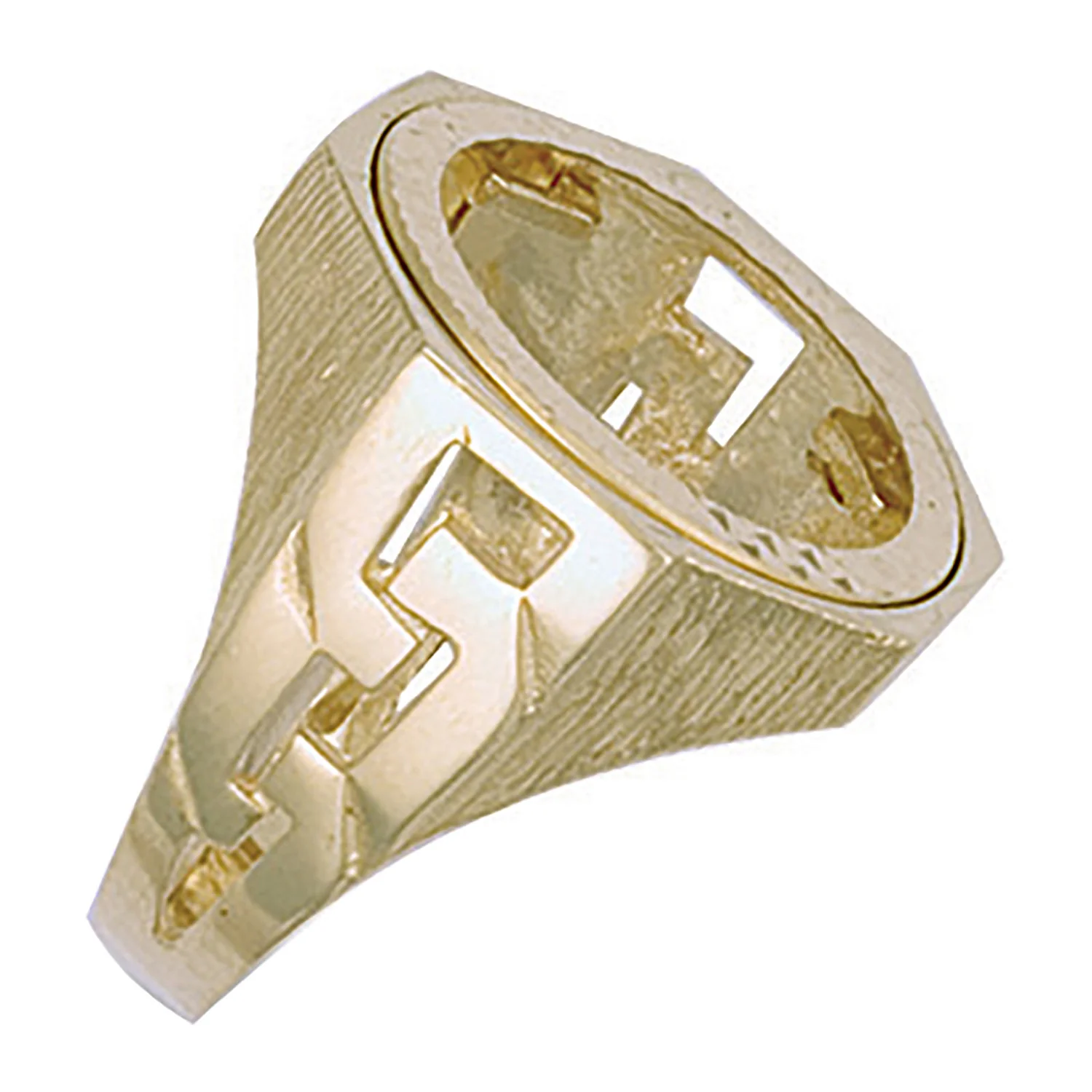 Yellow Gold (Half) ID Sides Sovereign Ring - 9ct Gold - Image 2