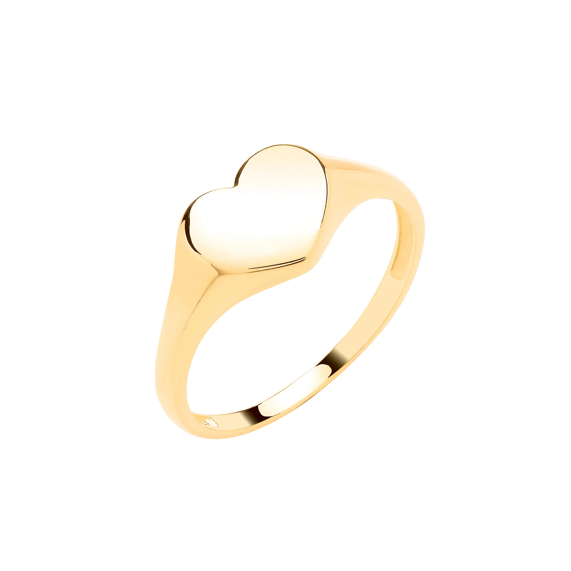 Yellow Gold Heart Signet Baby/Child Ring - 9ct Gold - Image 2