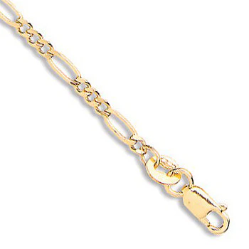 Yellow Gold Hollow Figaro Anklet - 9ct Gold - Image 2