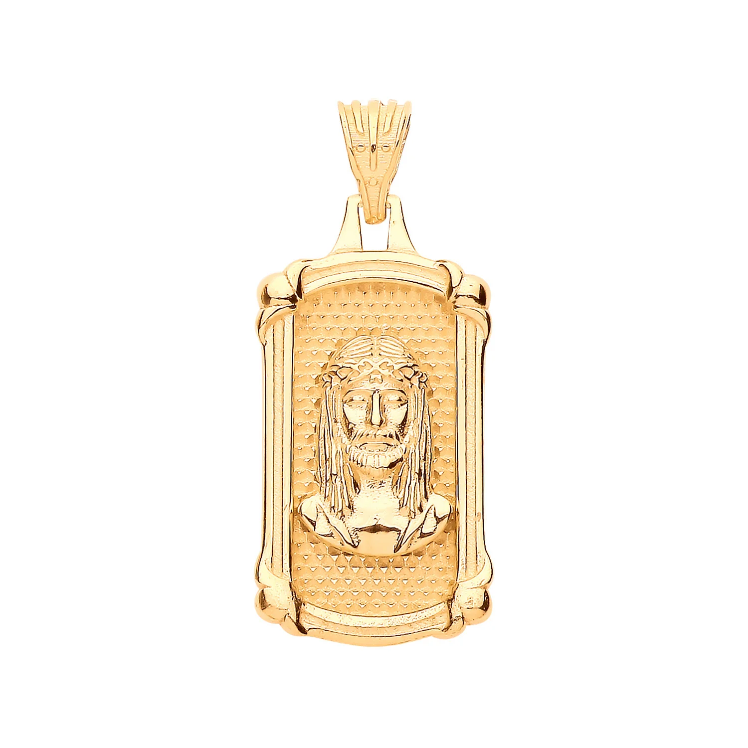 Yellow Gold Jesus Dog Tag Pendant - 9ct Gold - Image 2