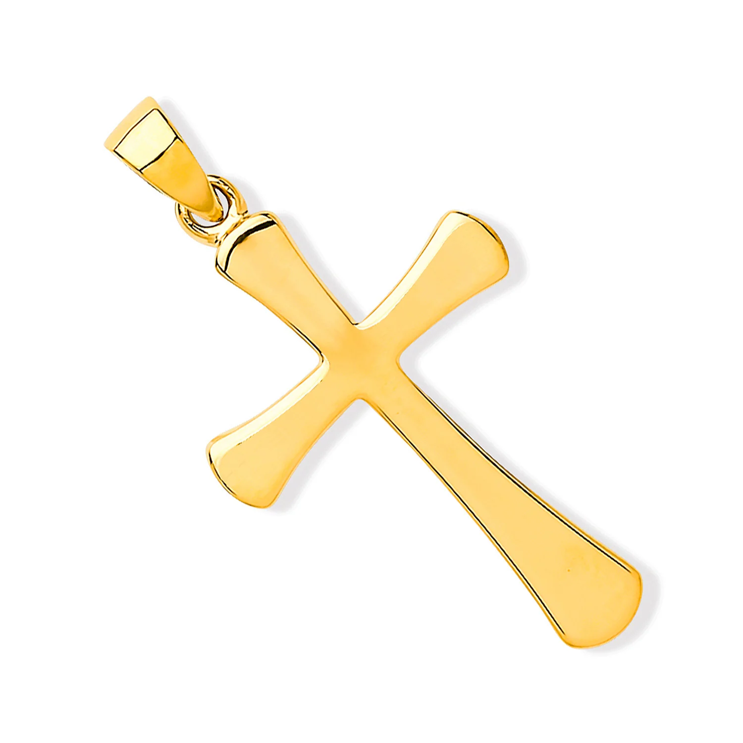 Yellow Gold Oval Ends Plain Cross - 9ct Gold - Image 2