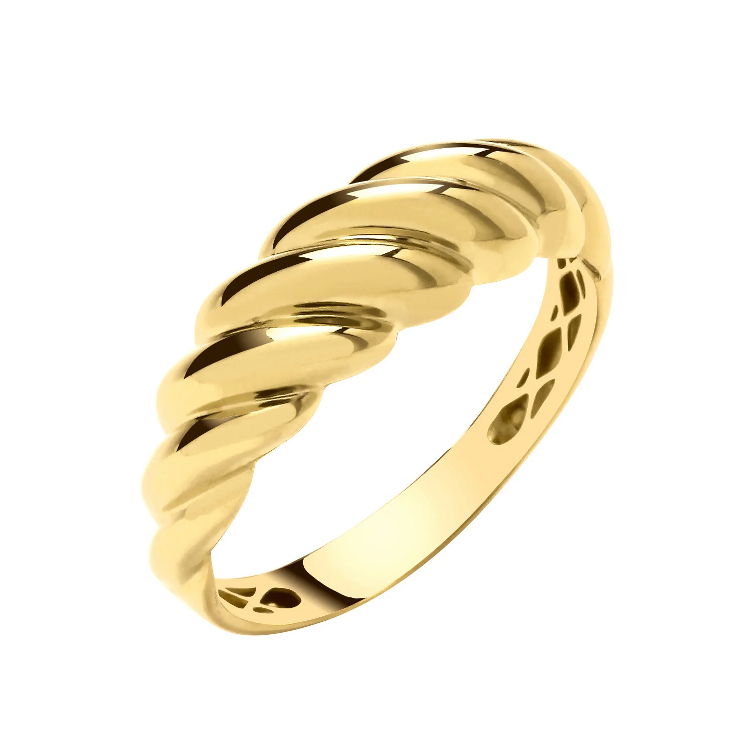 Yellow Gold Rope Ladies Ring - 9ct Gold - Image 2