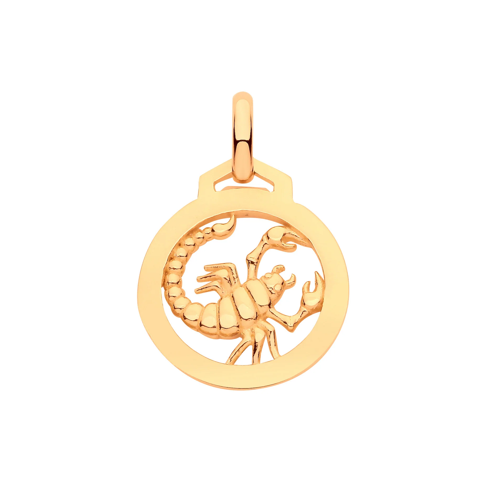 Yellow Gold Round Zodiac Pendant SCORPIO - 9ct Gold - Image 2
