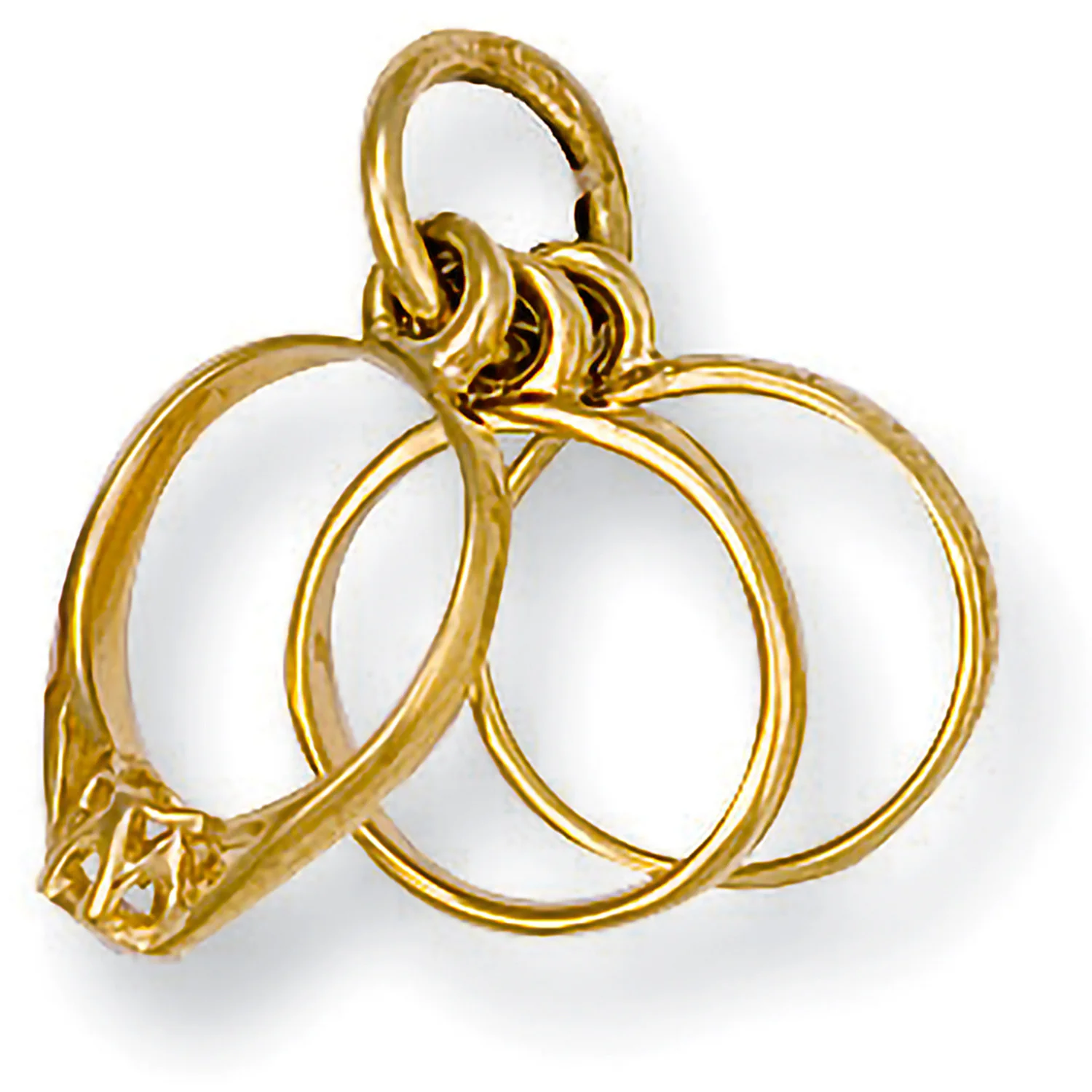 Yellow Gold Wedding Ring Set Pendant - 9ct Gold - Image 2