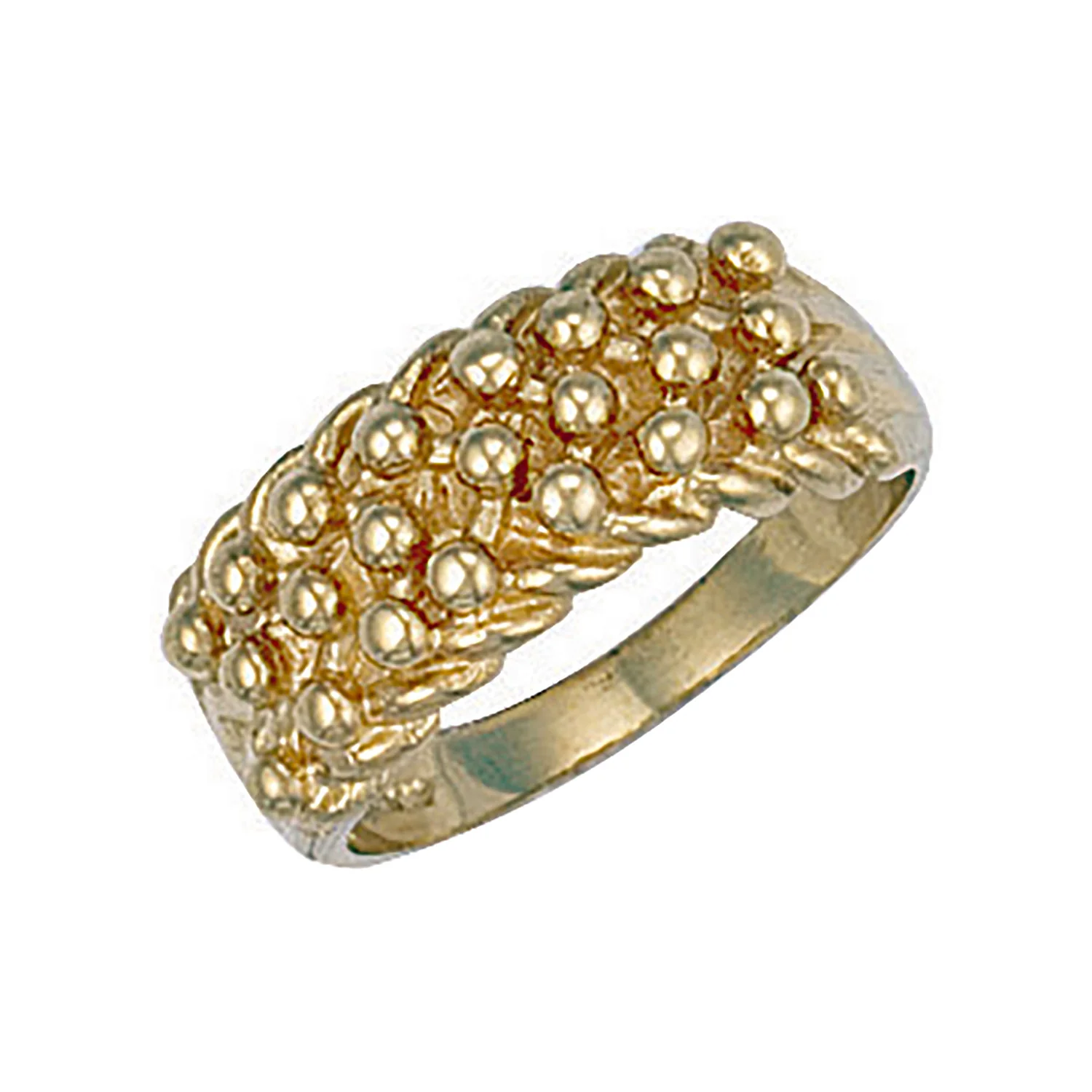 Yellow Gold Woven Back 3 Row Keeper Ring - 9ct Gold - Image 2