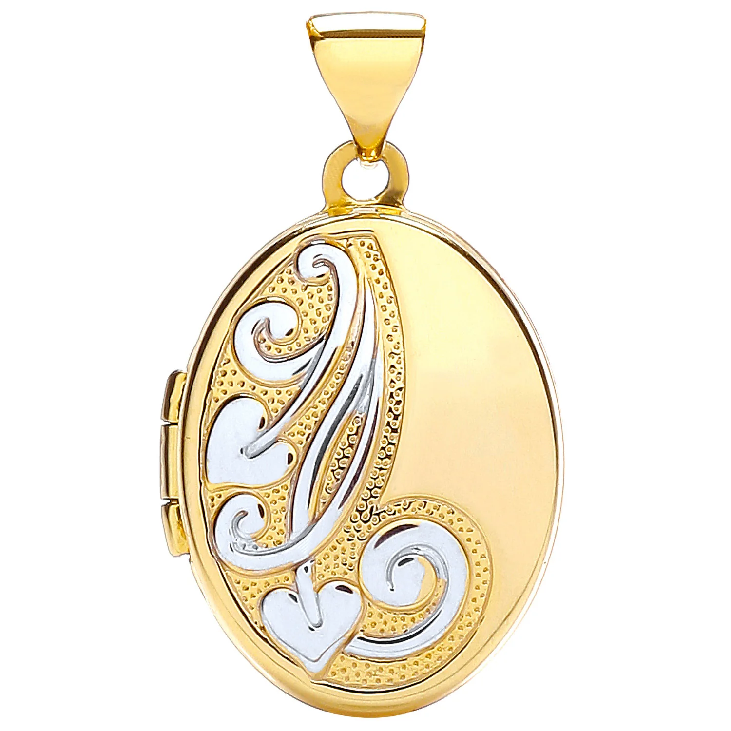 Yellow/White Oval Shaped Locket - 9ct Gold - Image 2